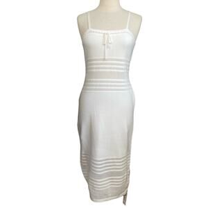 NWT Cupshe white knit dress cover up midi length L